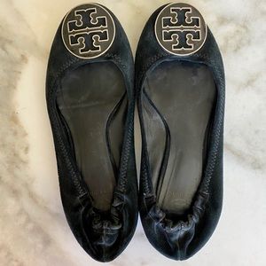 Black Suede 8.5 Tory Burch Flats